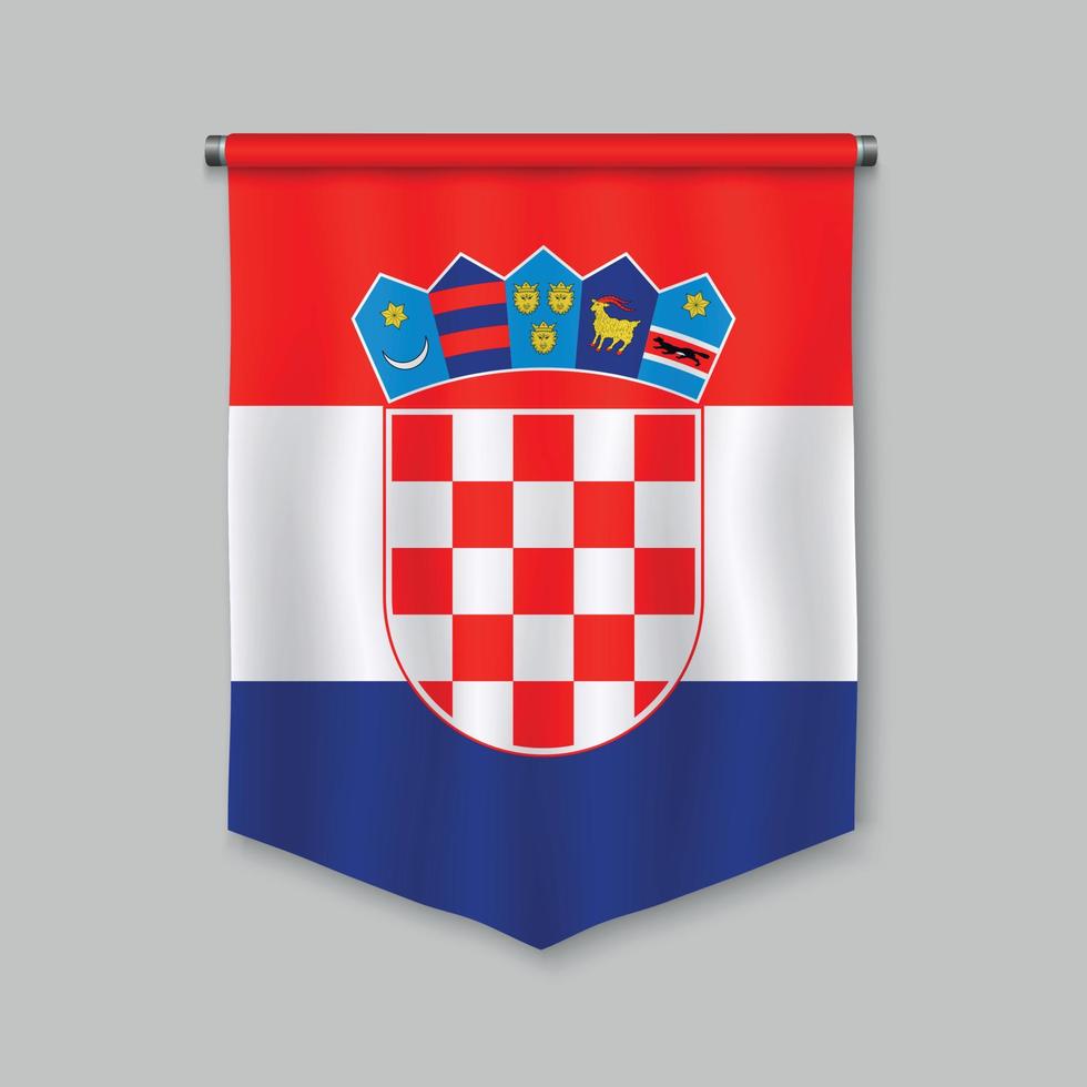 pennant with flag vector