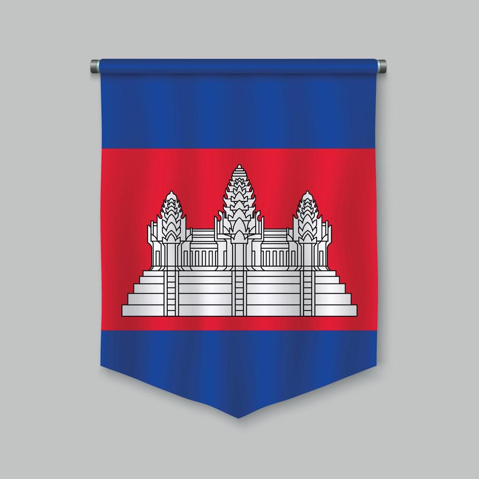 pennant with flag vector