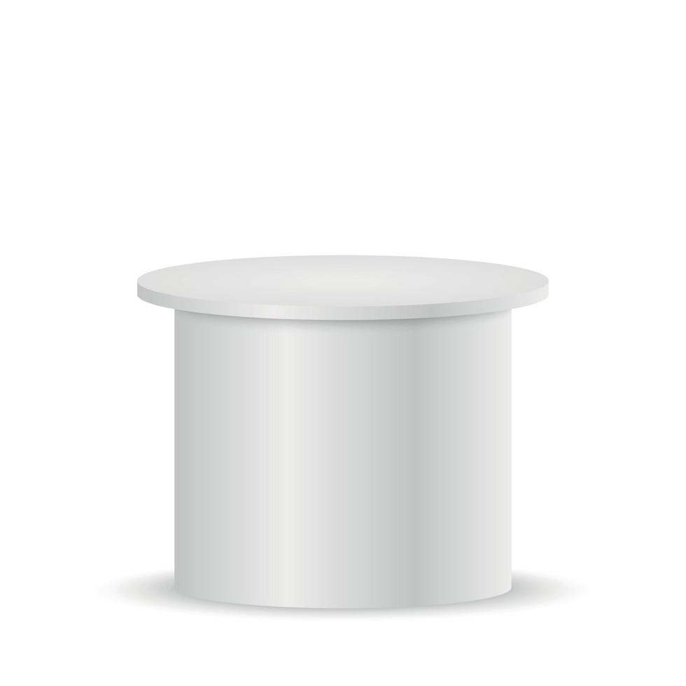 White empty museum pedestal vector