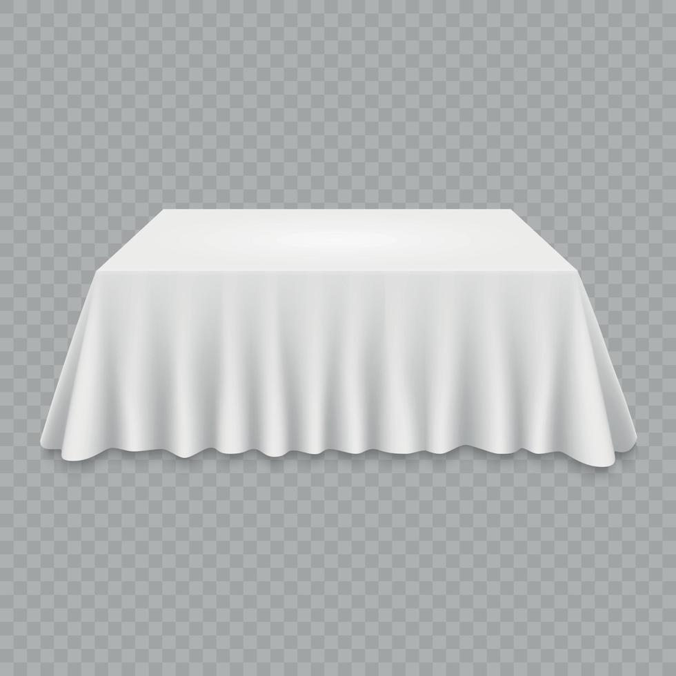 Empty Tablecloth on table vector