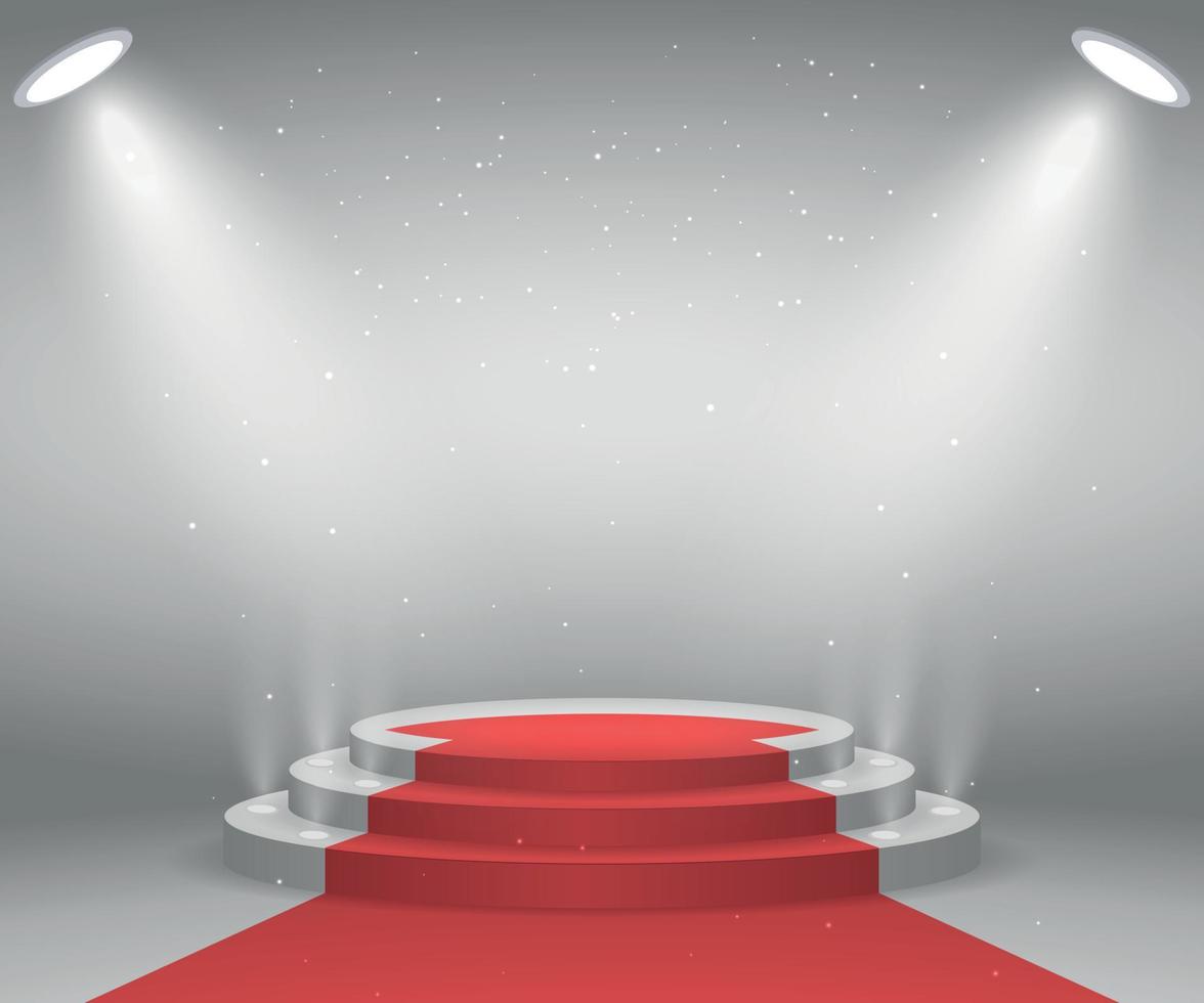 Stage with lights for awards ceremony vector