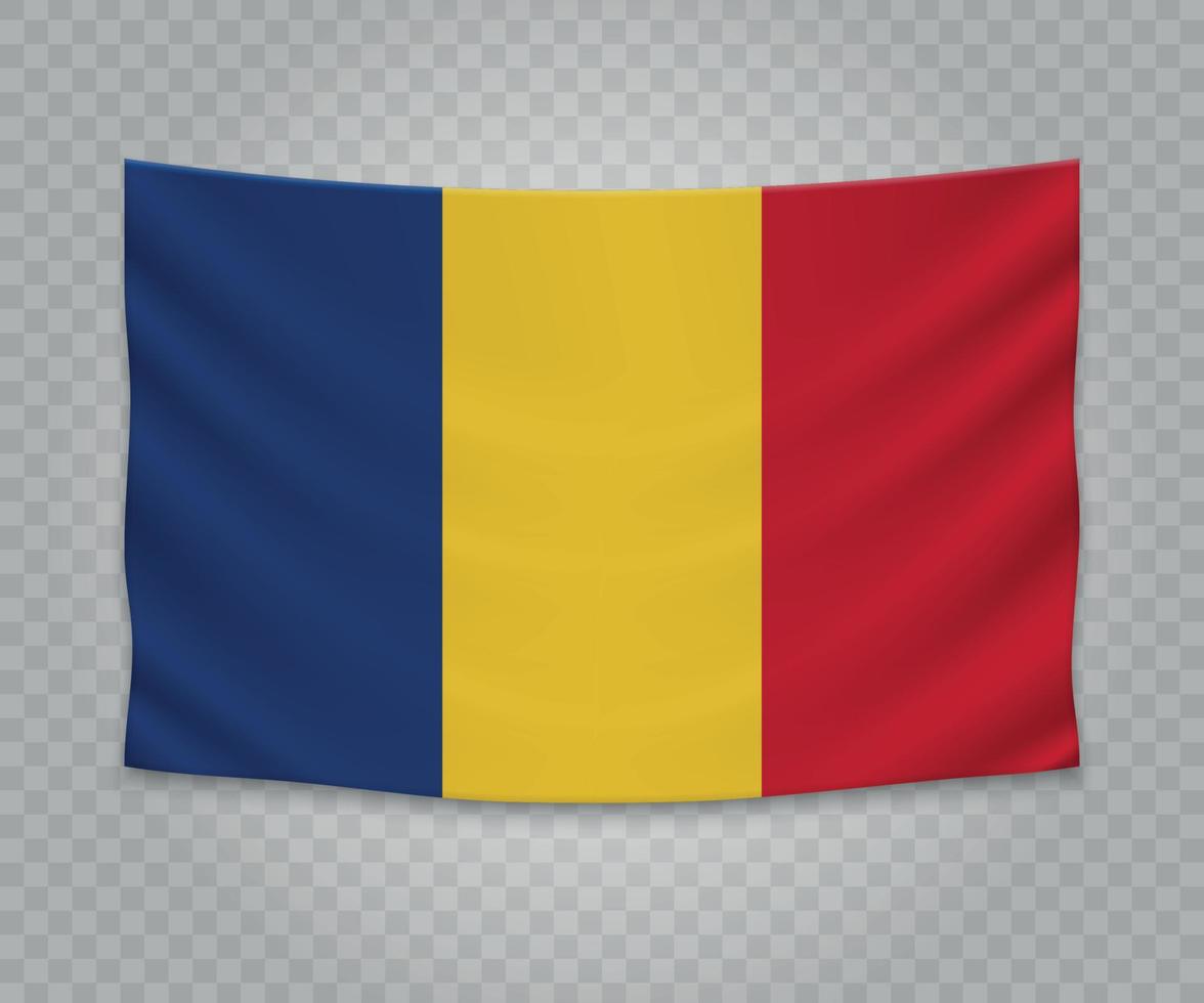 Realistic hanging flag vector