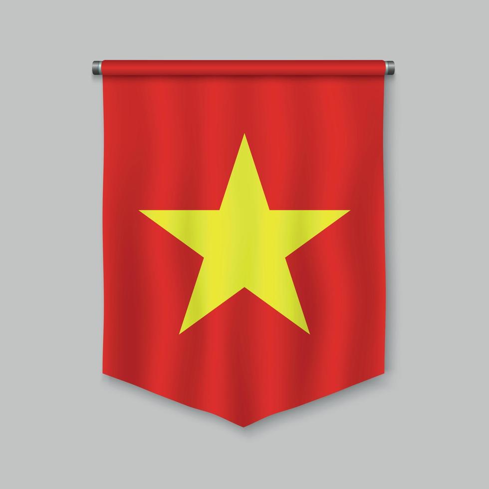 pennant with flag vector