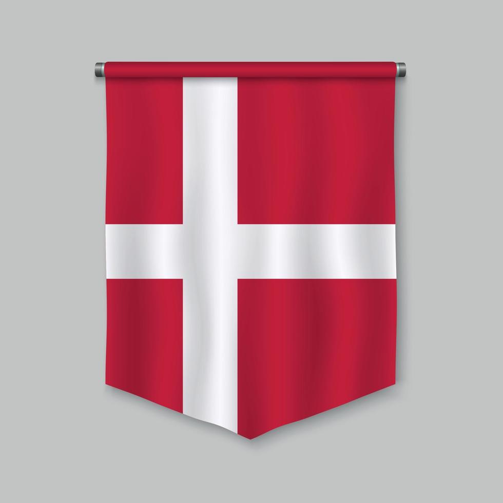 pennant with flag vector