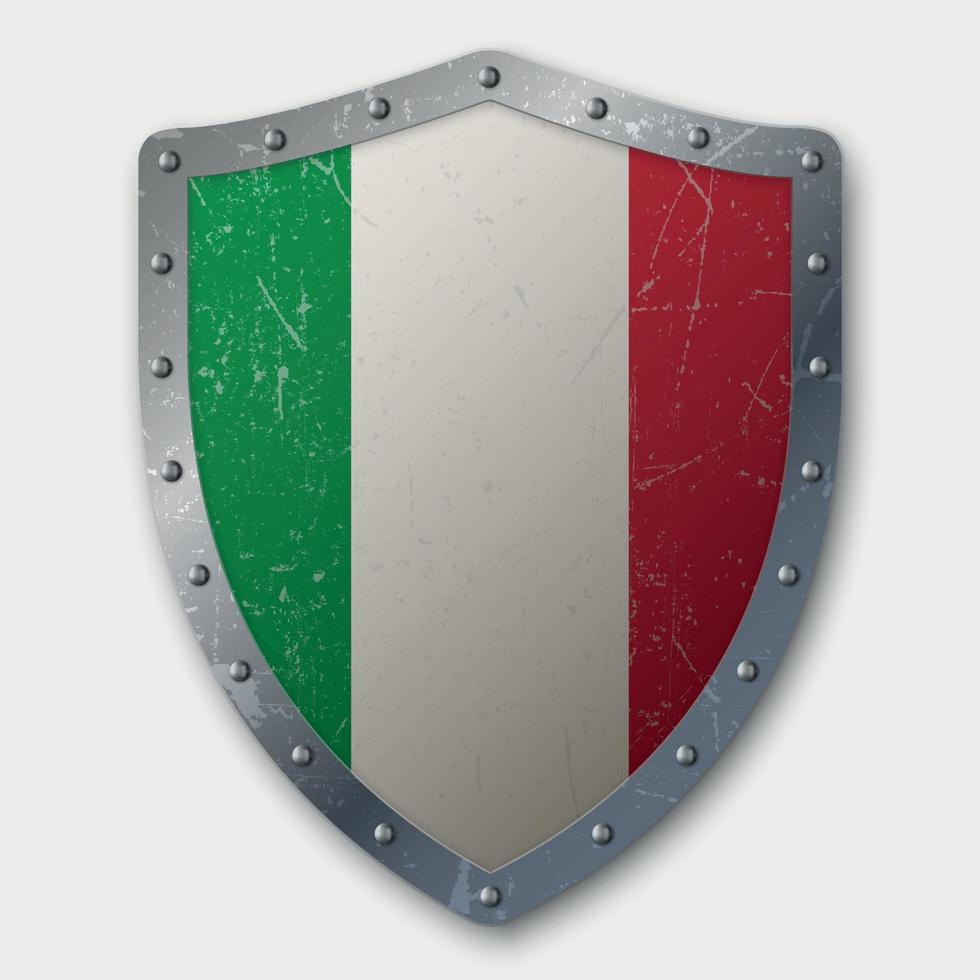 Old Shield with Flag vector