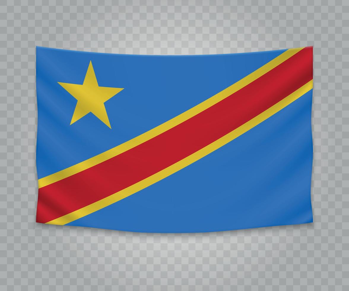 Realistic hanging flag vector