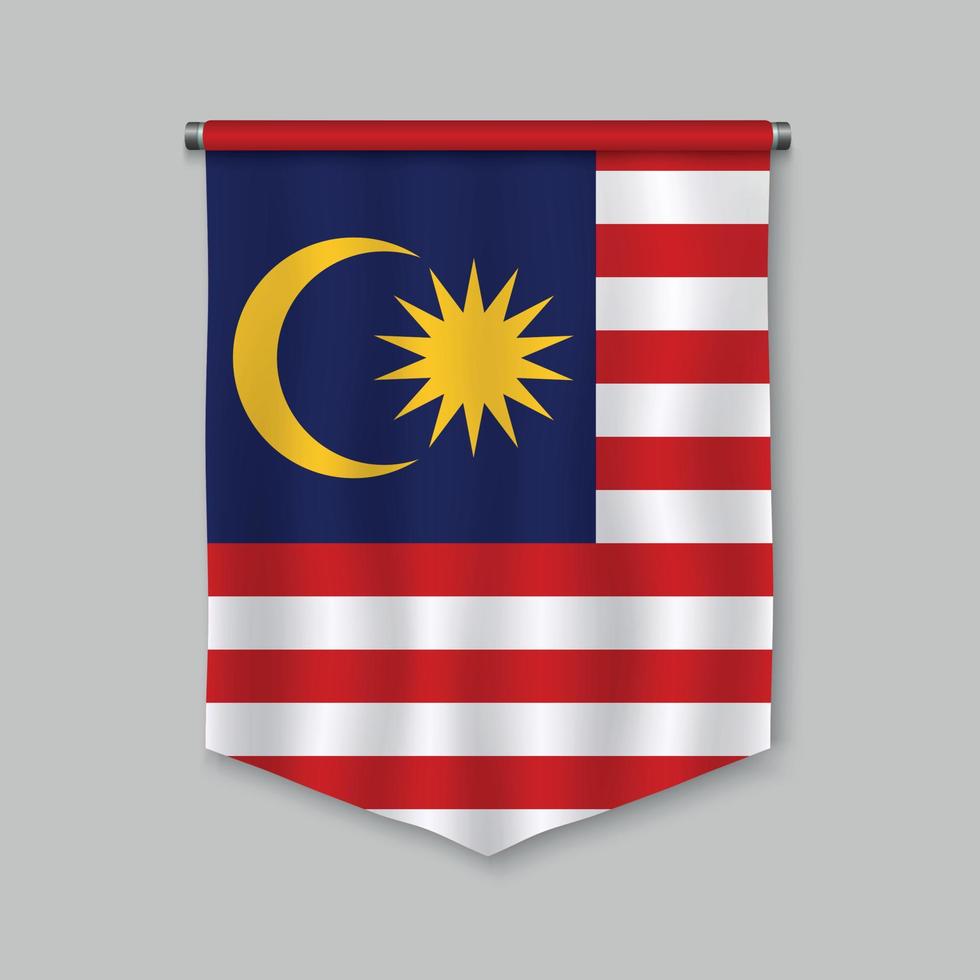 pennant with flag vector