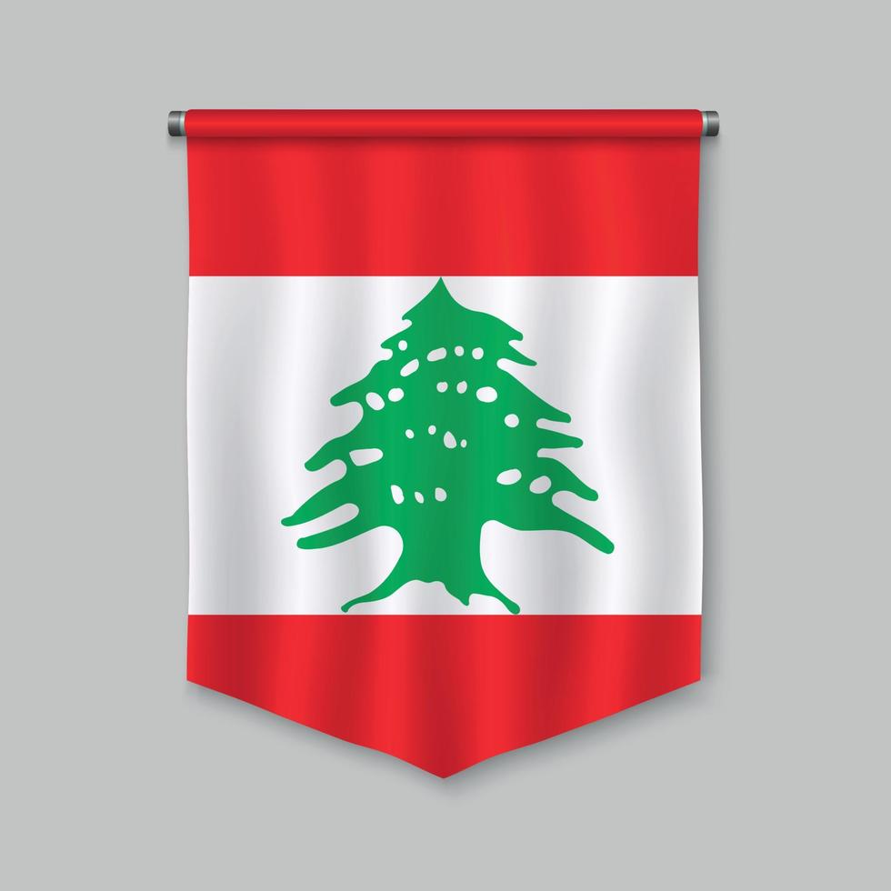 pennant with flag vector