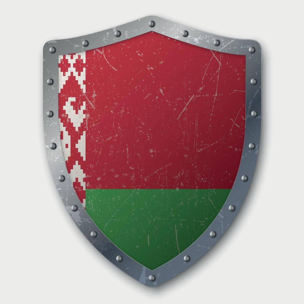 Old Shield with Flag vector