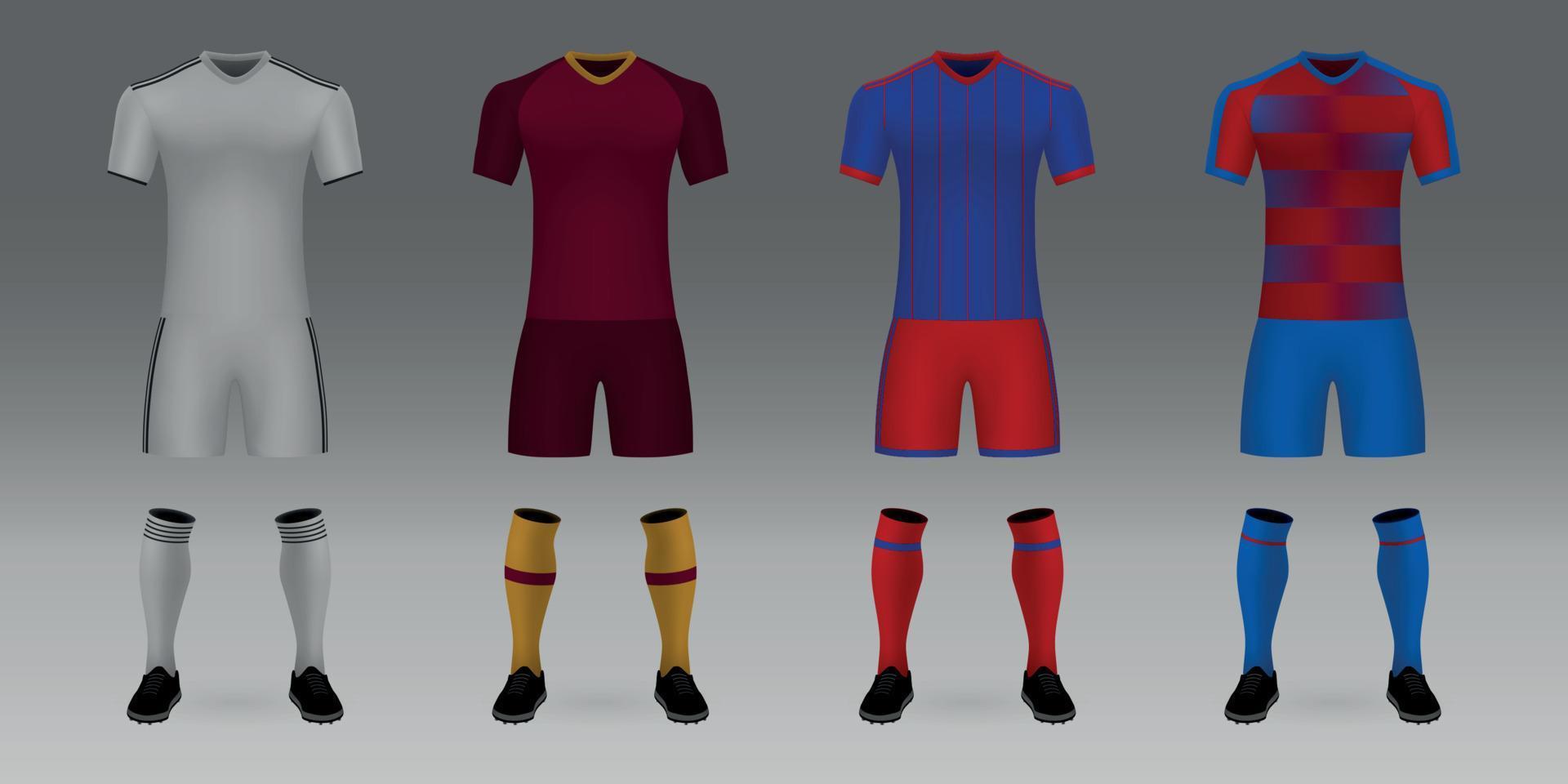 maqueta del uniforme del equipo de futbol vector