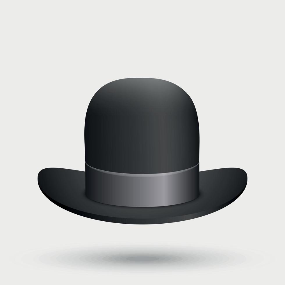 black bowler hat vector