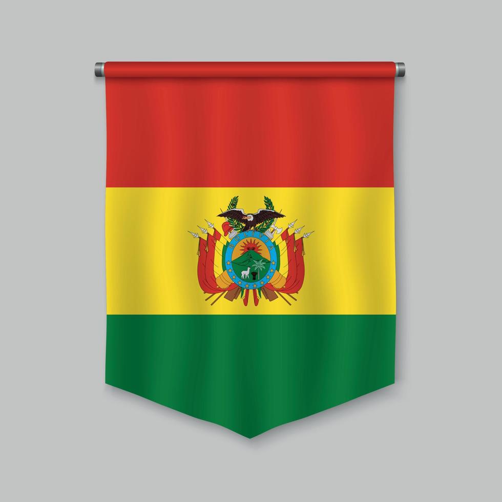 banderín con bandera vector