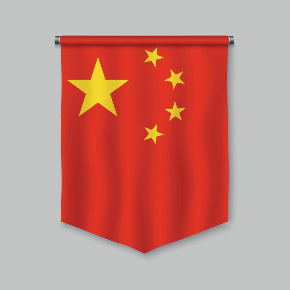 pennant with flag vector