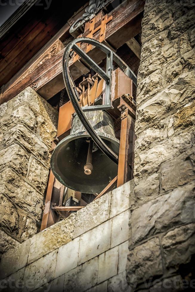 A big church bell shot from below photo
