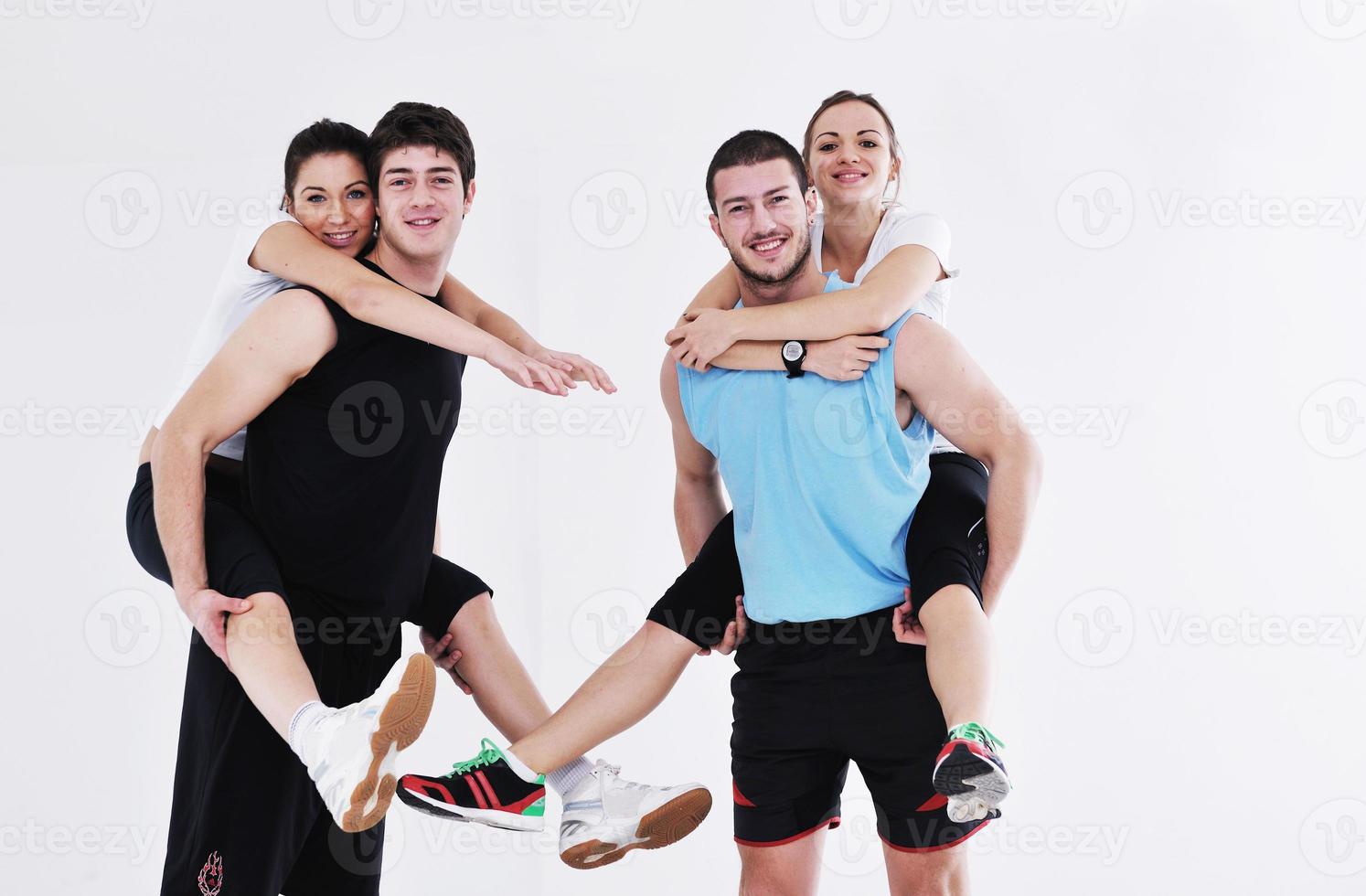 young people group in fitness club photo