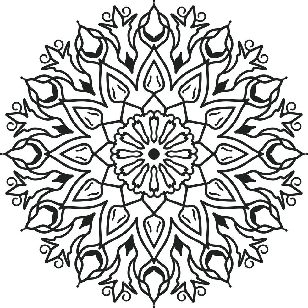 flor mandala vintage decorativo patrón vector ilustración libro para colorear página kdp interior vector libre