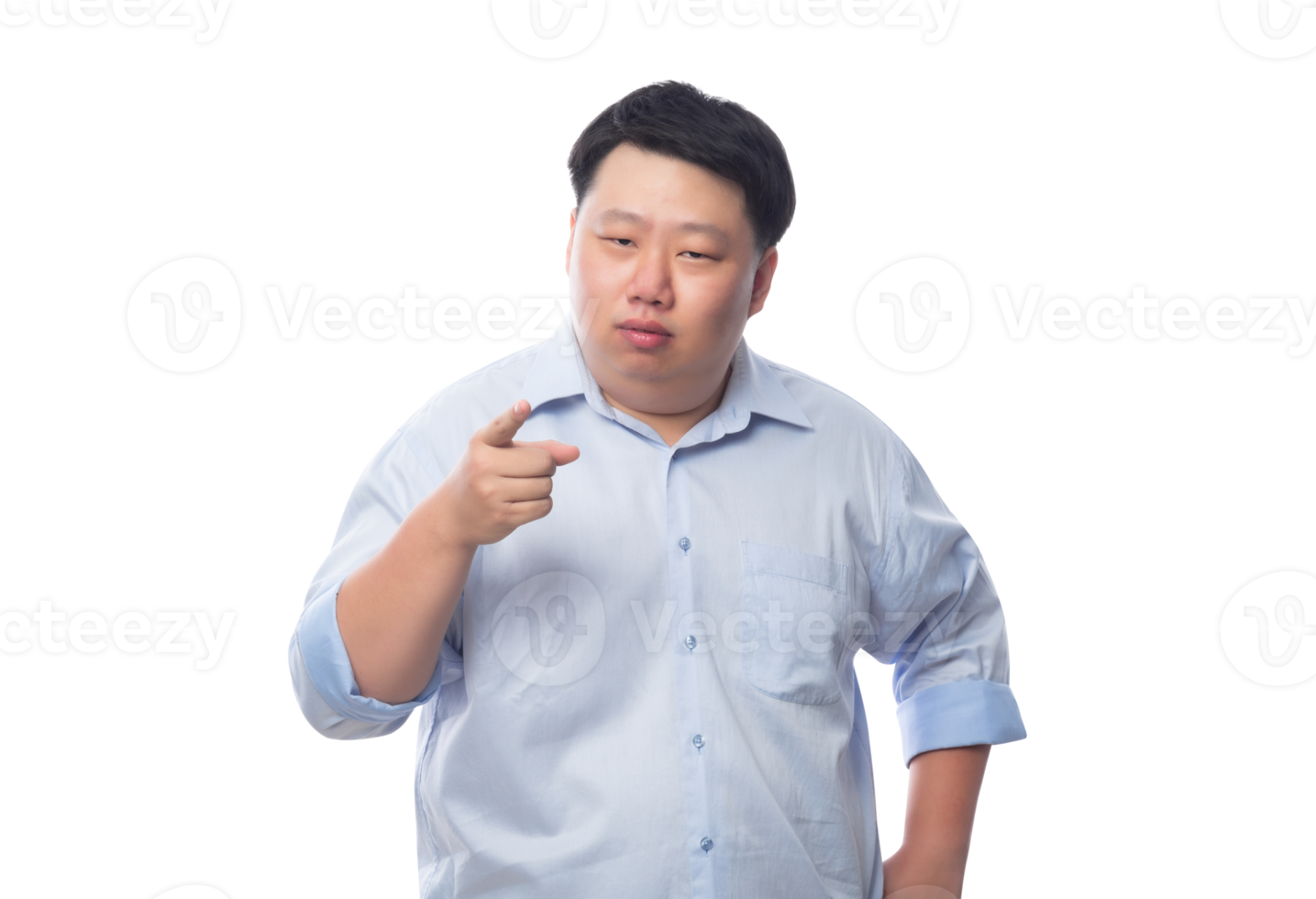 Asian business fat man, Png file