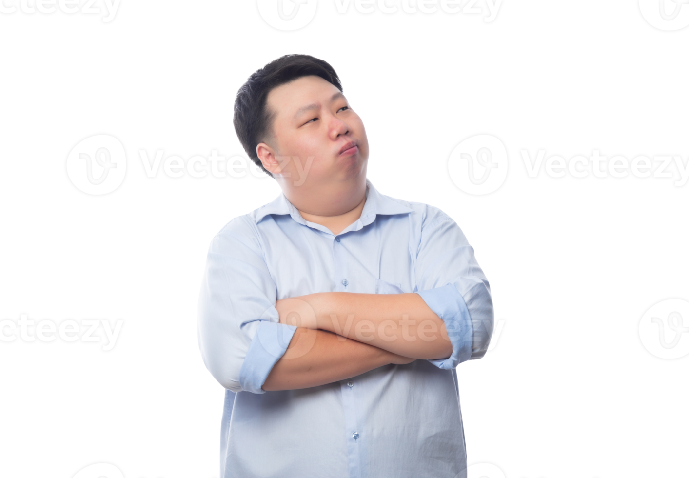 Asian business fat man, Png file