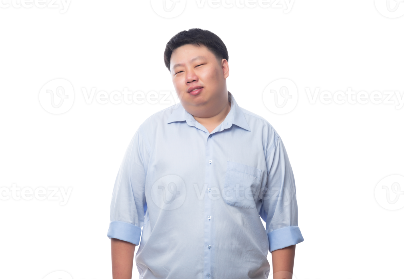 Asian business fat man, Png file