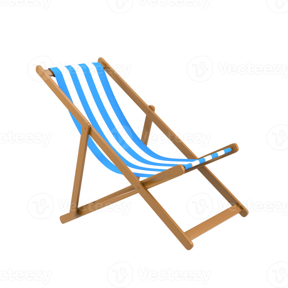 geïsoleerd strand stoel 3d illustratie png