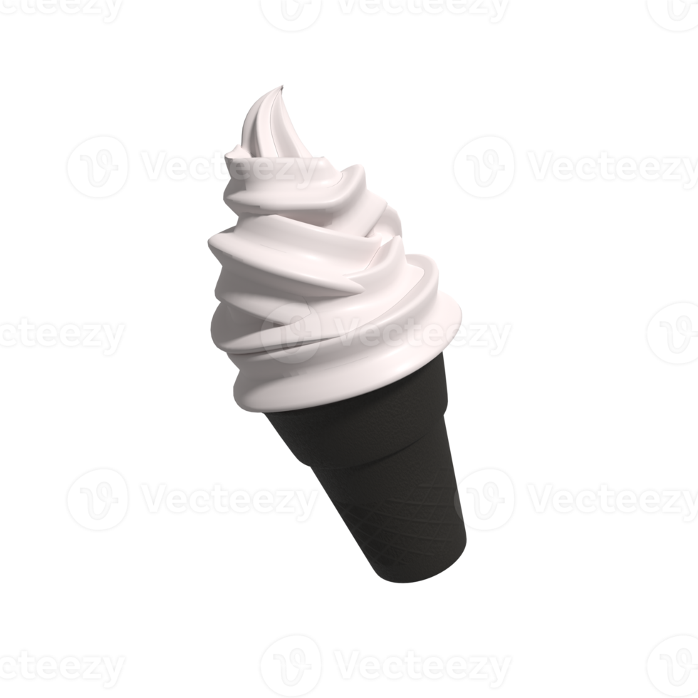 Isolated ice cream cone 3d illustration png