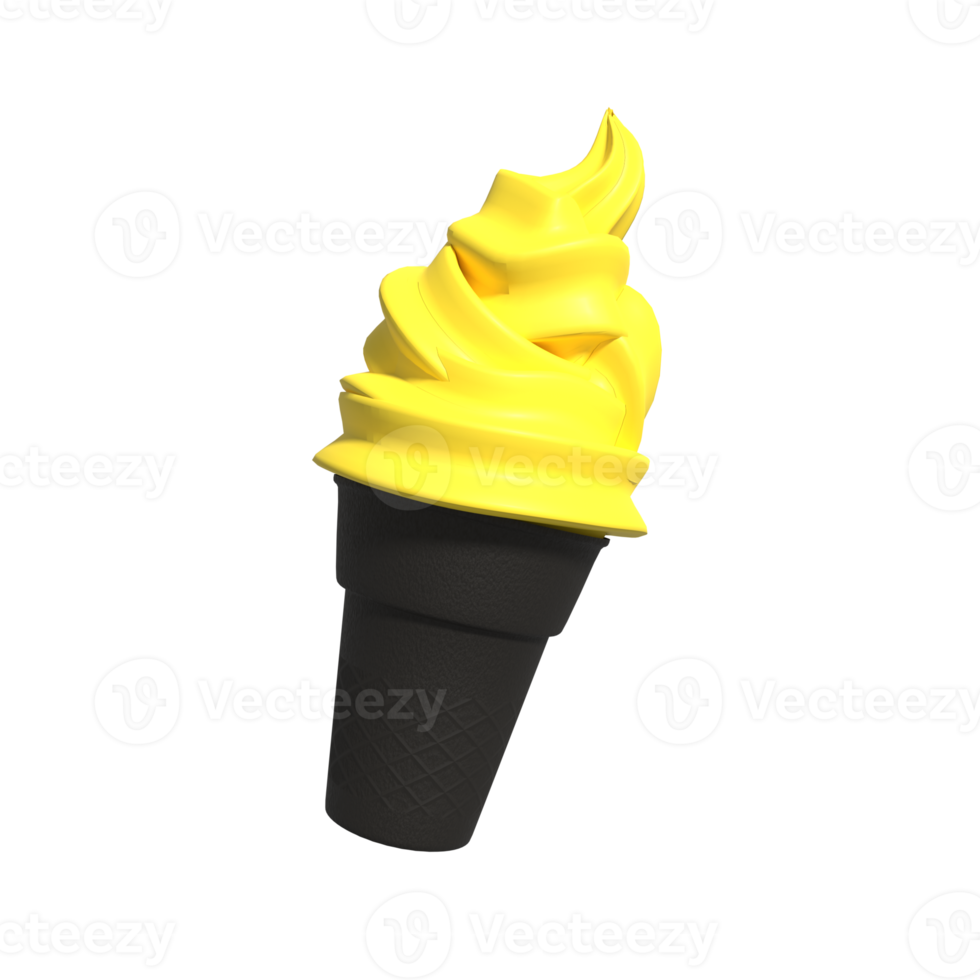 Isolated ice cream cone 3d illustration png