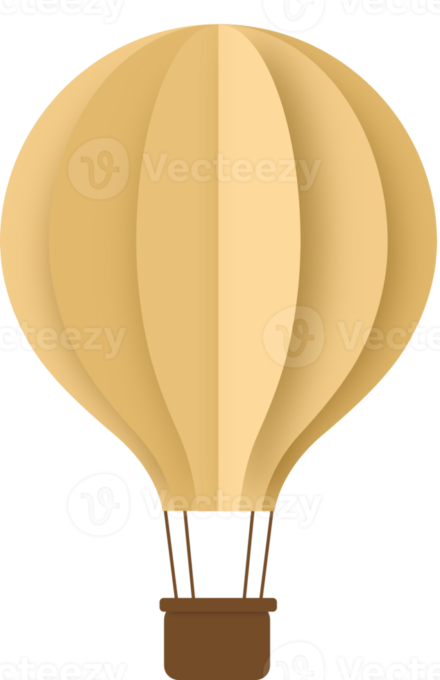 Yellow Paper Hot Air Balloon, Hot Air Balloon Paper Cut png