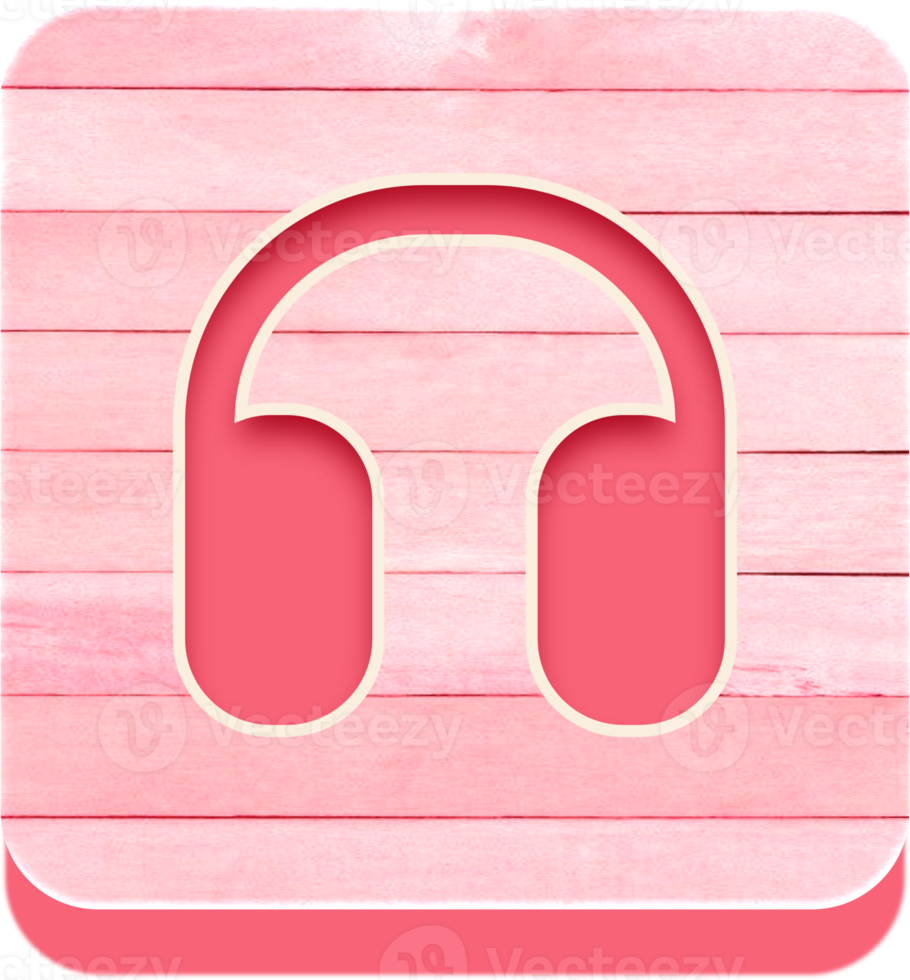 Wooden Headphone Button, Wooden Icon png
