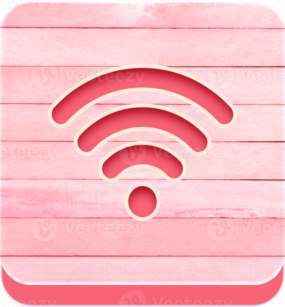 botón wifi de madera, icono de madera png