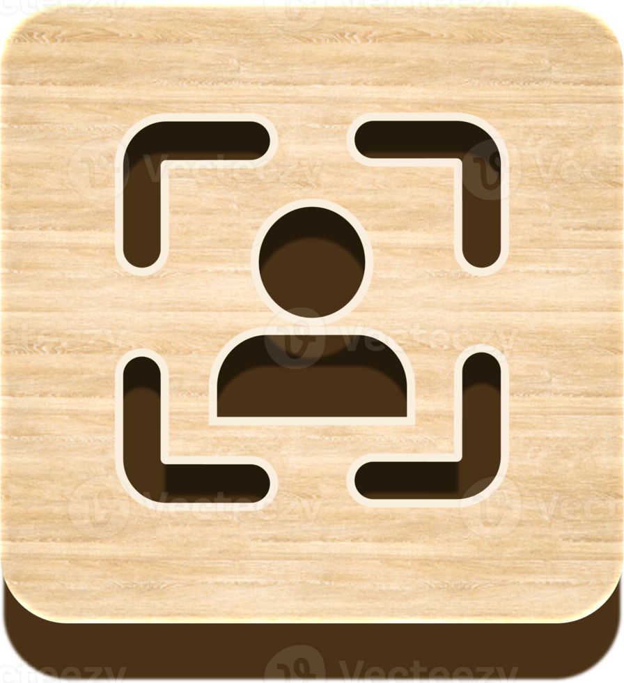 Wooden Face ID Button, Wooden Icon png