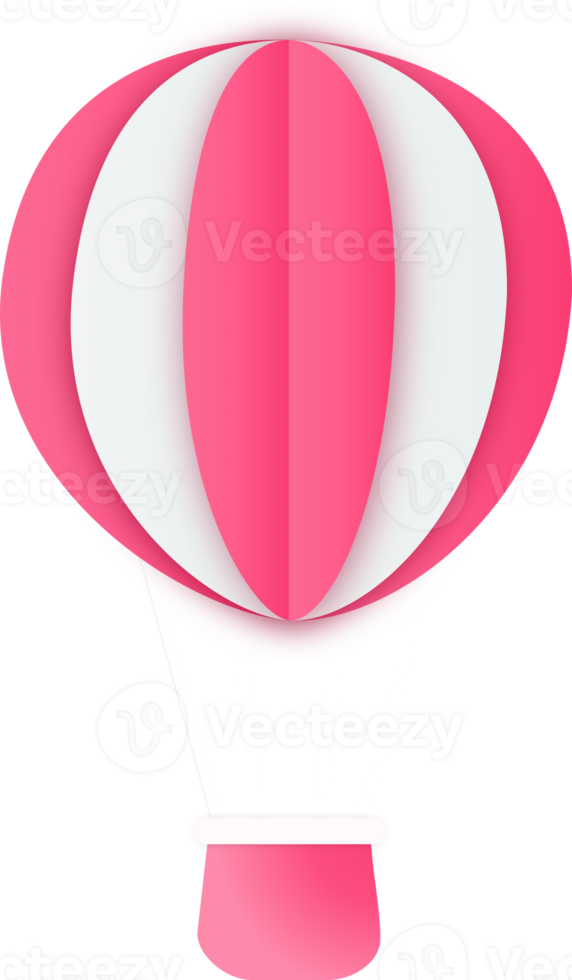 Pink Paper Hot Air Balloon, Hot Air Balloon Paper Cut png