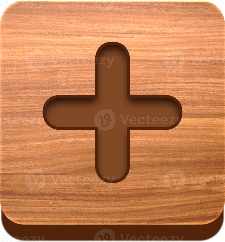 Wooden Add Button, Wooden Icon png