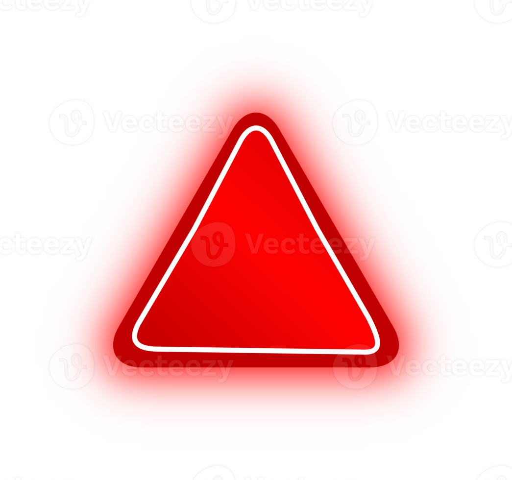 bannière triangle rouge néon, triangle néon png