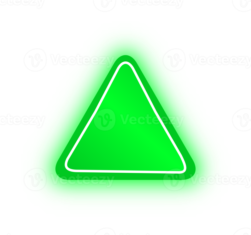 bannière triangle vert néon, triangle néon png