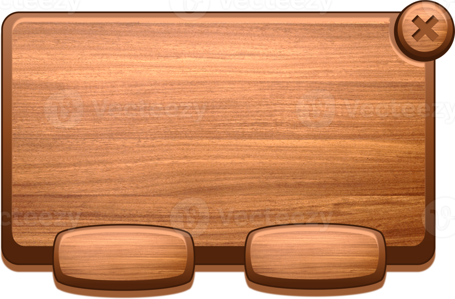 Wooden Panel For Game UI In Cartoon Style png