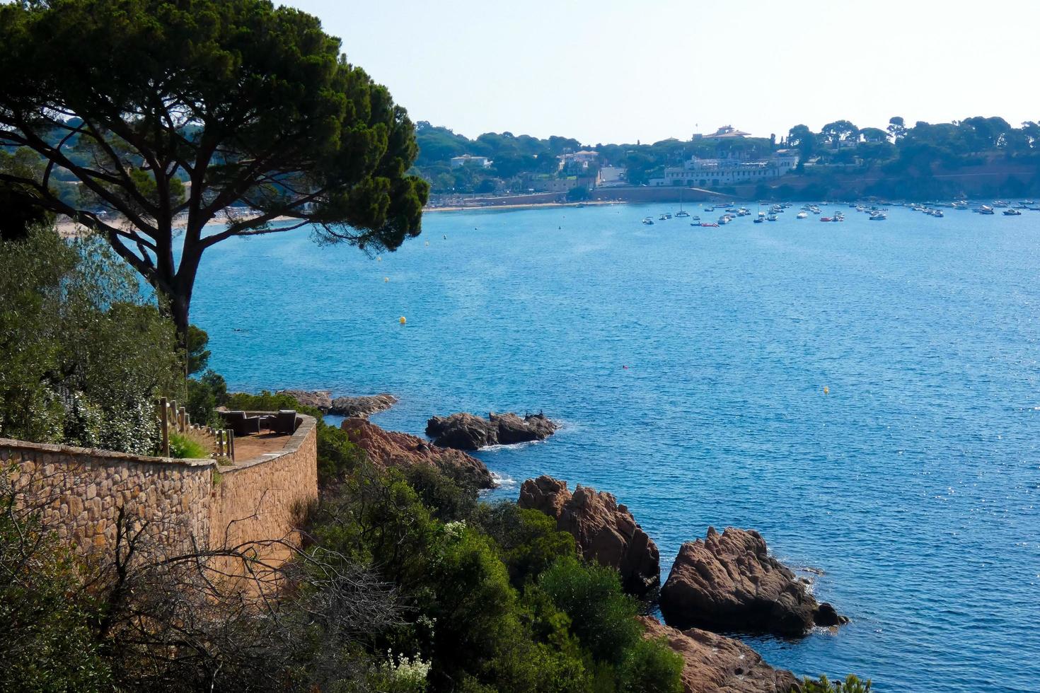 Blue sky and blue sea on the Costa Brava photo