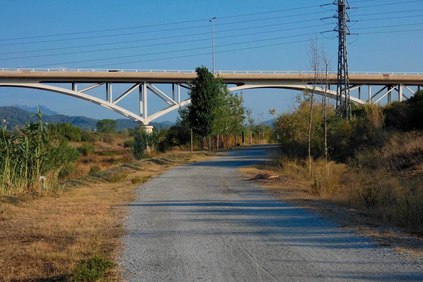 Modern river bridge, an engineering feat that thousands of vehicles pass over daily photo