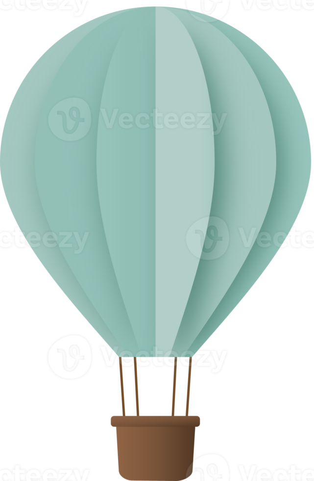 turkoois papier heet lucht ballon, heet lucht ballon papier besnoeiing png