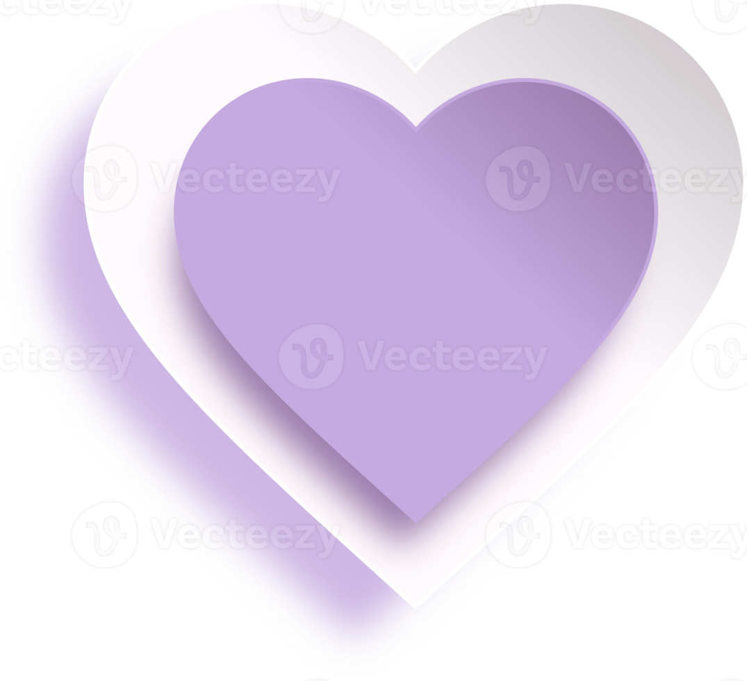 Purple Paper Cut Heart With Shadow png