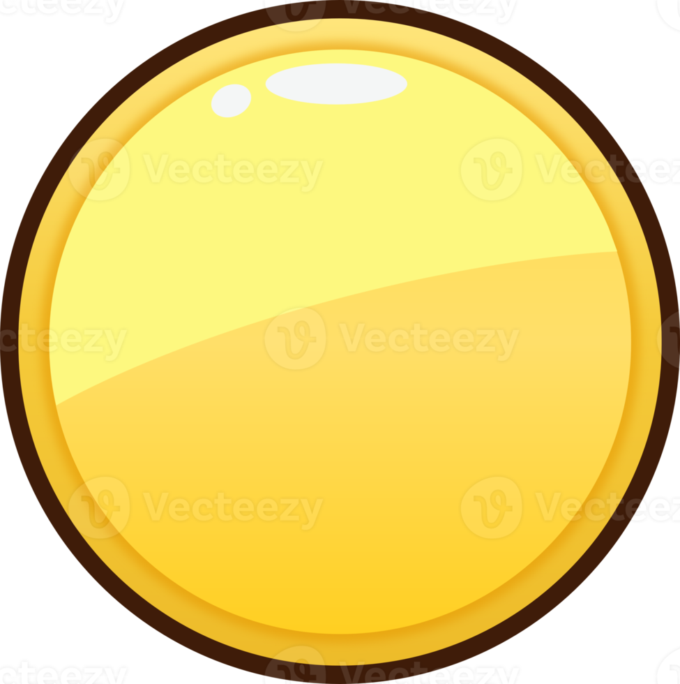 Yellow Cartoon Circle Button png