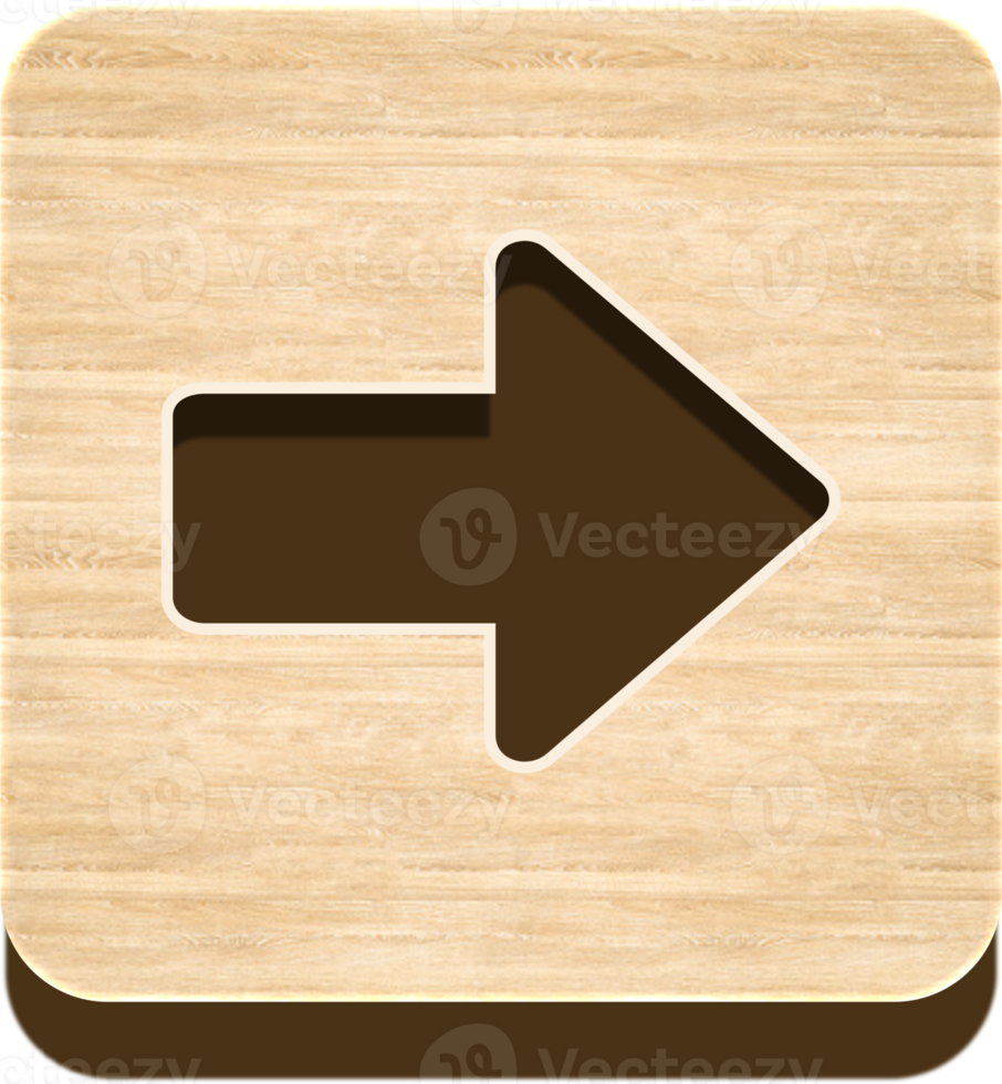 Wooden Right Arrow Button, Wooden Icon png