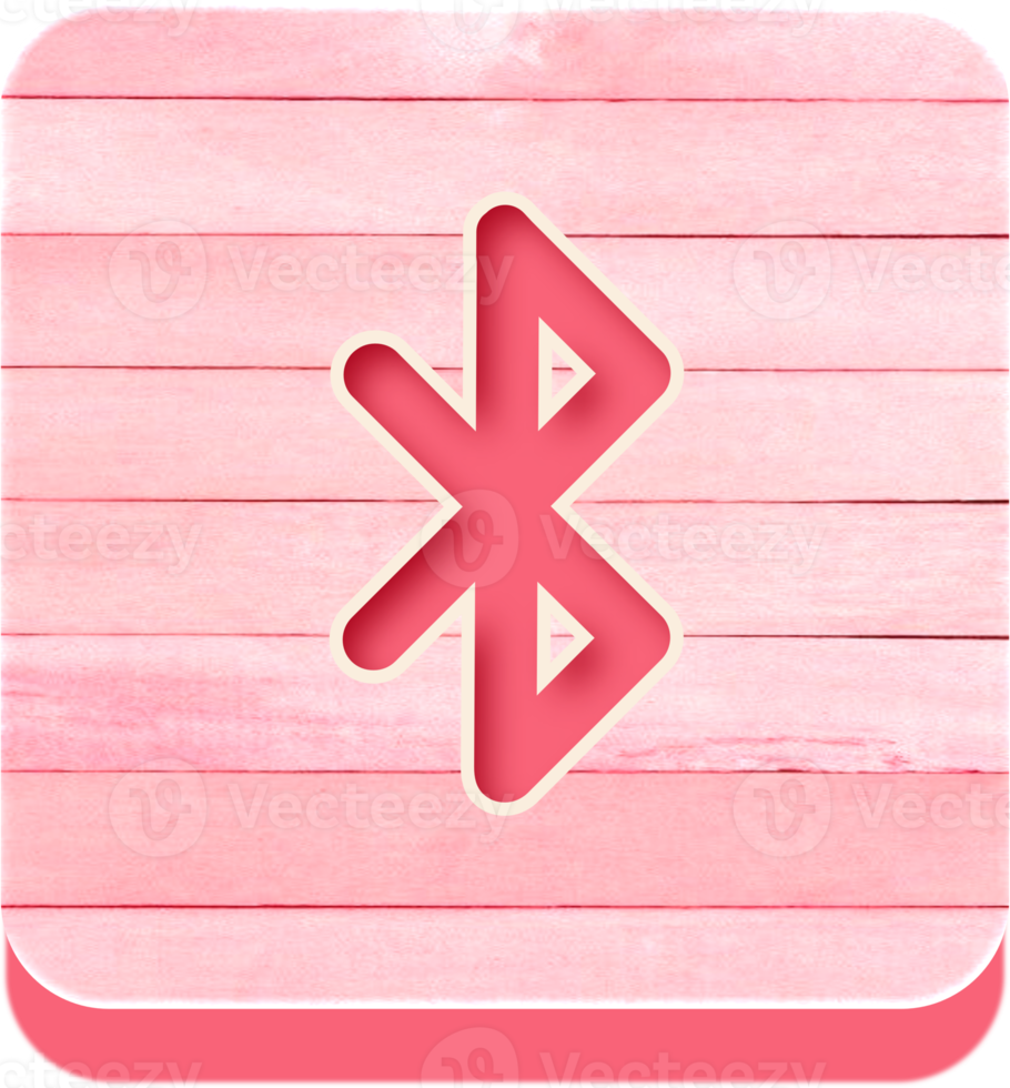 Bluetooth-Taste aus Holz, Holzsymbol png