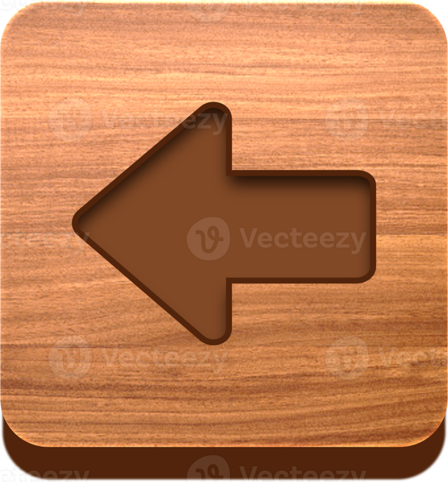 Wooden Left Arrow Button, Wooden Icon png