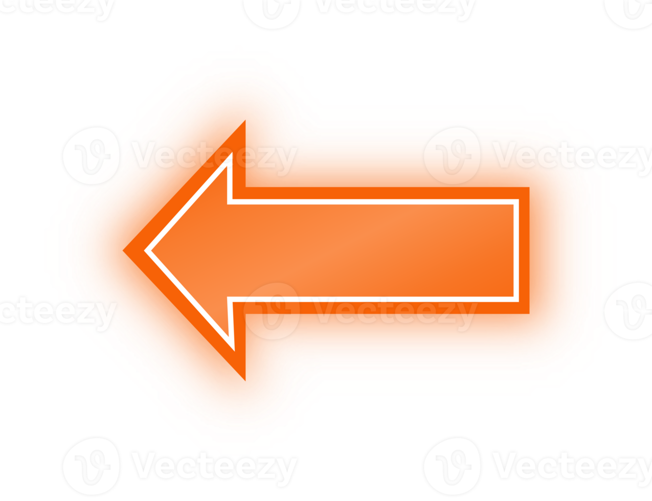 Neon orangefarbenes Pfeilbanner, Neonpfeil png