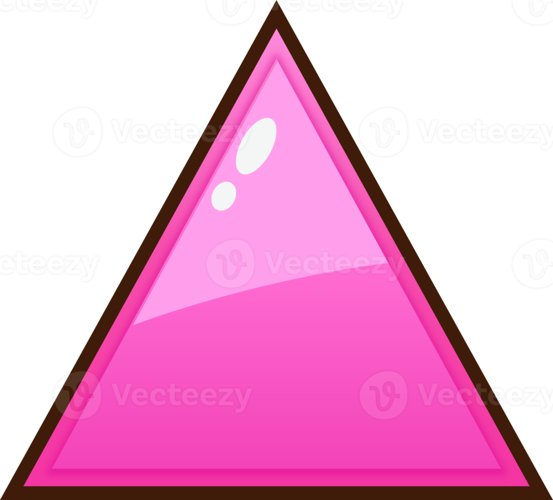 botão de triângulo de desenho animado rosa png