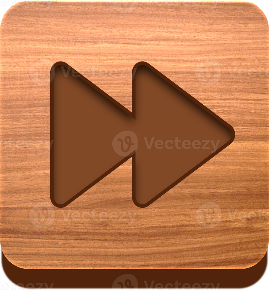 Wooden Fast Forward Button, Wooden Icon png