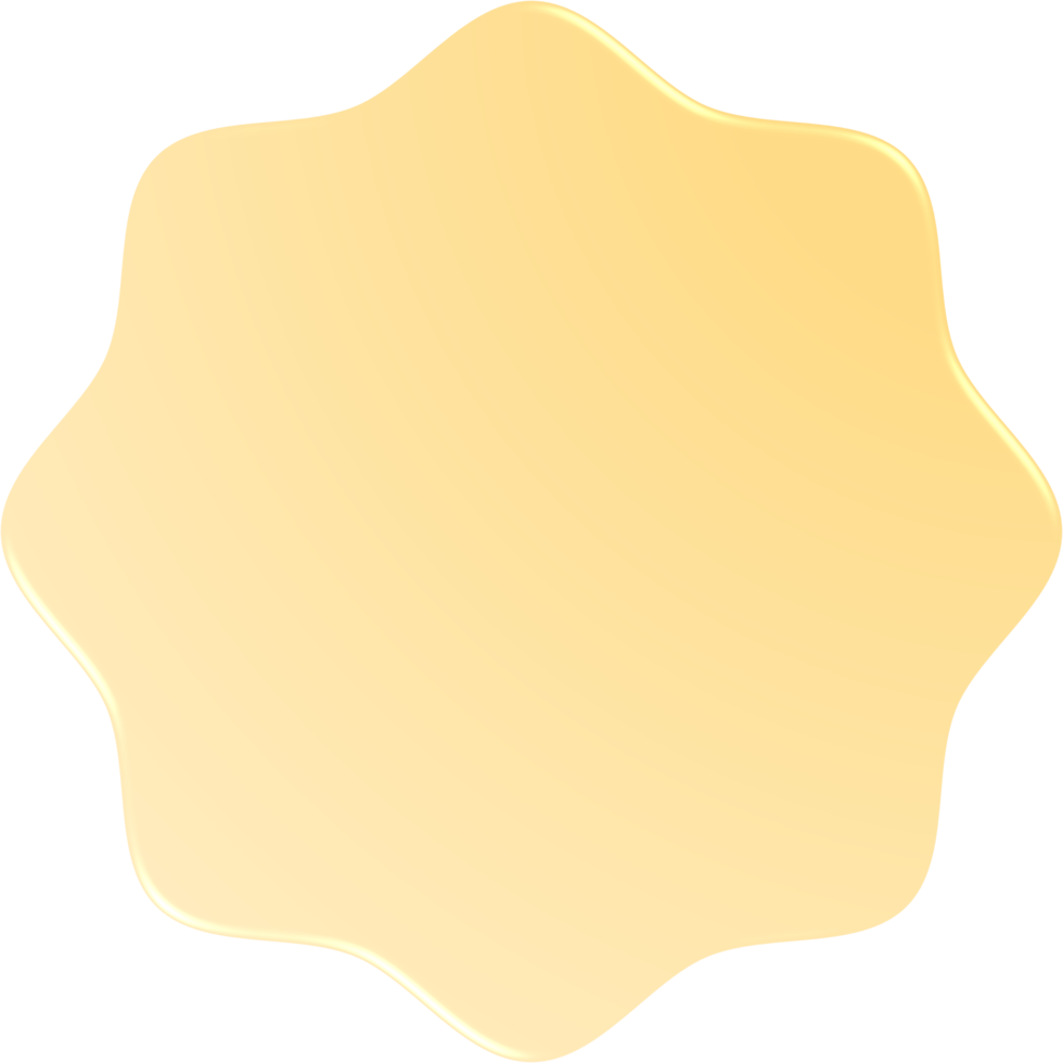 Yellow Gradient Wavy Circle, Wavy Circle Button png