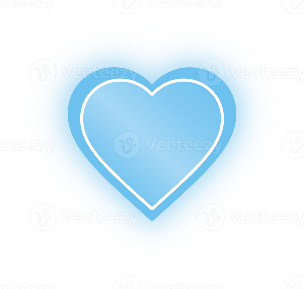 Neon Blue Heart Banner, Neon Heart png