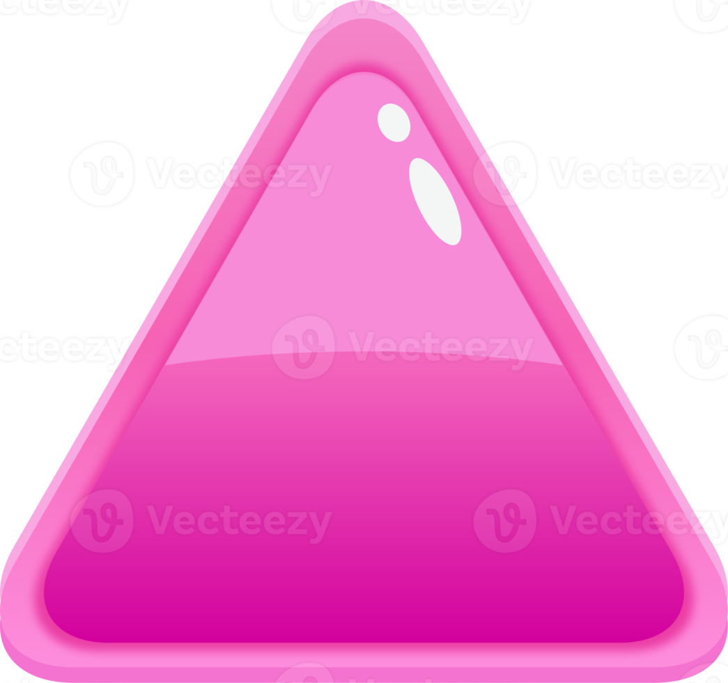 Pink Cartoon Triangle Button png