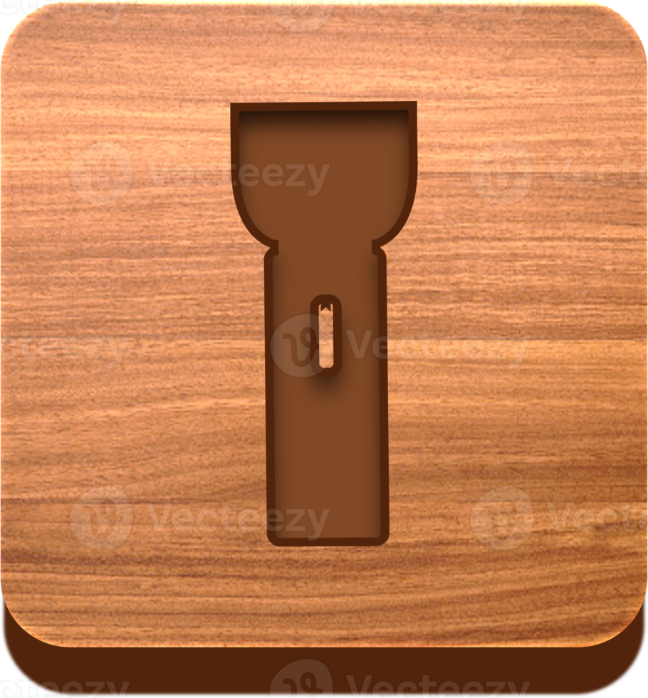 Wooden Flashlight Button, Wooden Icon png